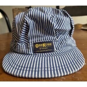 VTG OshKoshB’Gosh Train Conductor Striped Hat Kids